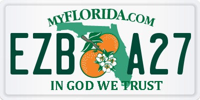 FL license plate EZBA27
