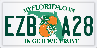 FL license plate EZBA28