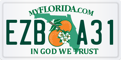 FL license plate EZBA31