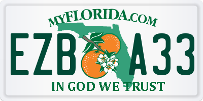 FL license plate EZBA33