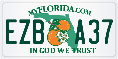 FL license plate EZBA37