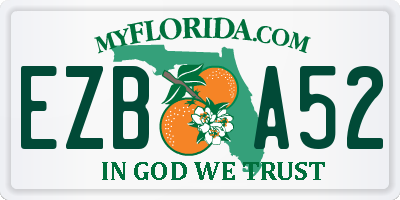 FL license plate EZBA52