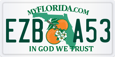 FL license plate EZBA53