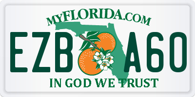 FL license plate EZBA60