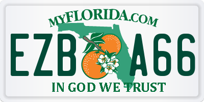 FL license plate EZBA66