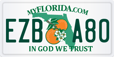 FL license plate EZBA80