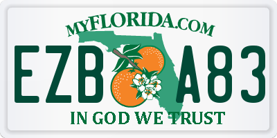 FL license plate EZBA83