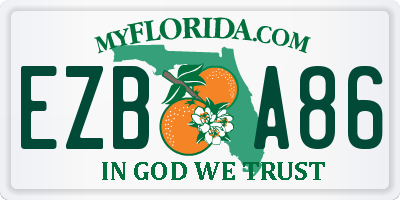 FL license plate EZBA86