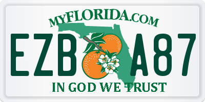 FL license plate EZBA87