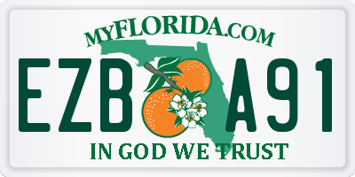FL license plate EZBA91