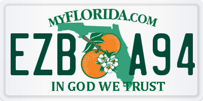 FL license plate EZBA94