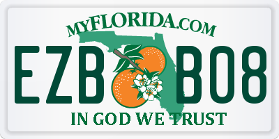 FL license plate EZBB08
