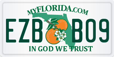 FL license plate EZBB09