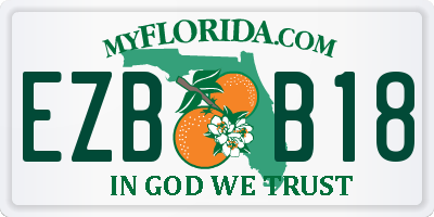 FL license plate EZBB18