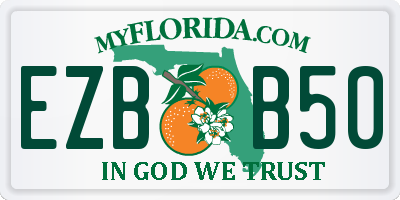 FL license plate EZBB50