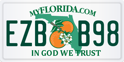 FL license plate EZBB98
