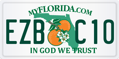 FL license plate EZBC10