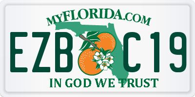 FL license plate EZBC19