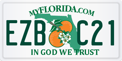 FL license plate EZBC21