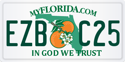 FL license plate EZBC25