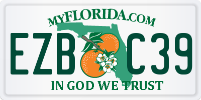 FL license plate EZBC39