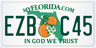 FL license plate EZBC45