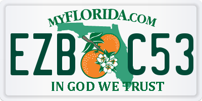 FL license plate EZBC53