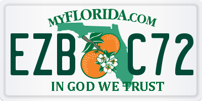 FL license plate EZBC72
