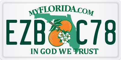 FL license plate EZBC78
