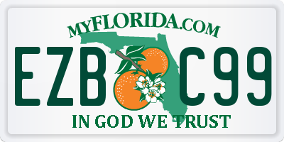 FL license plate EZBC99