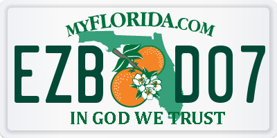 FL license plate EZBD07