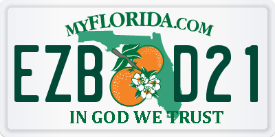 FL license plate EZBD21
