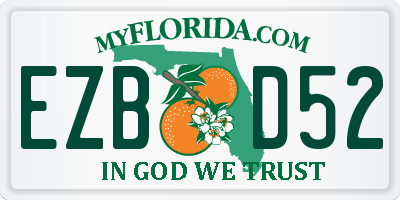 FL license plate EZBD52