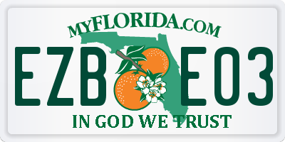 FL license plate EZBE03