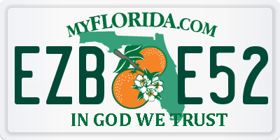 FL license plate EZBE52
