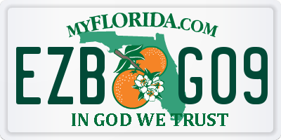FL license plate EZBG09