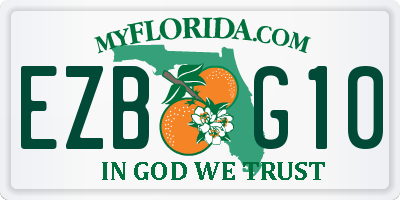 FL license plate EZBG10