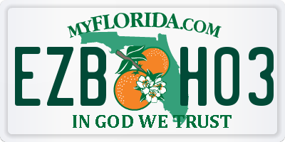 FL license plate EZBH03