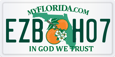 FL license plate EZBH07