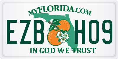 FL license plate EZBH09
