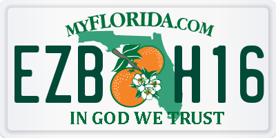 FL license plate EZBH16