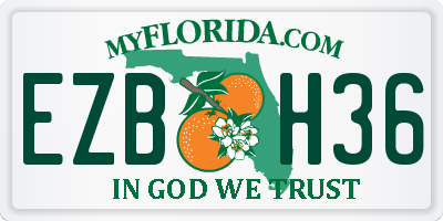 FL license plate EZBH36