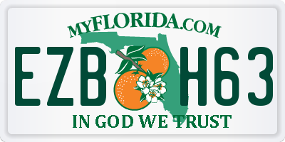 FL license plate EZBH63