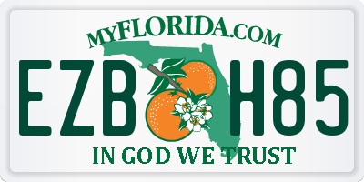 FL license plate EZBH85
