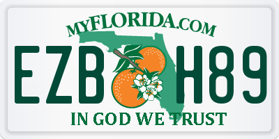 FL license plate EZBH89