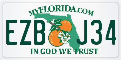 FL license plate EZBJ34