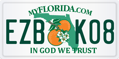 FL license plate EZBK08