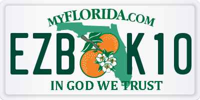 FL license plate EZBK10