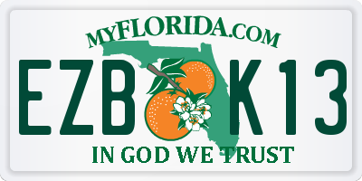 FL license plate EZBK13