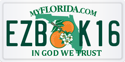 FL license plate EZBK16